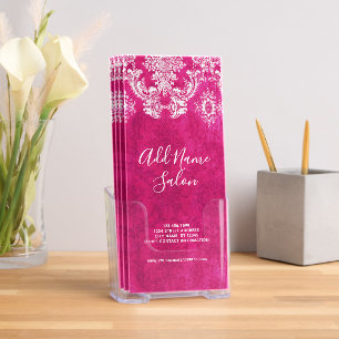 Hot Pink Vintage Damask Pattern with Grungy Finish