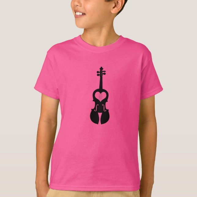 Hot Pink Violin T Shirt (Front)