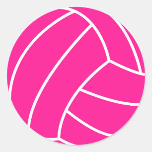 Hot Pink Volleyball Classic Round Sticker