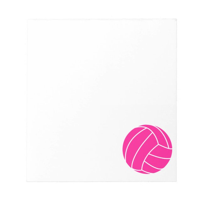 Hot Pink Volleyball Notepad (Front)