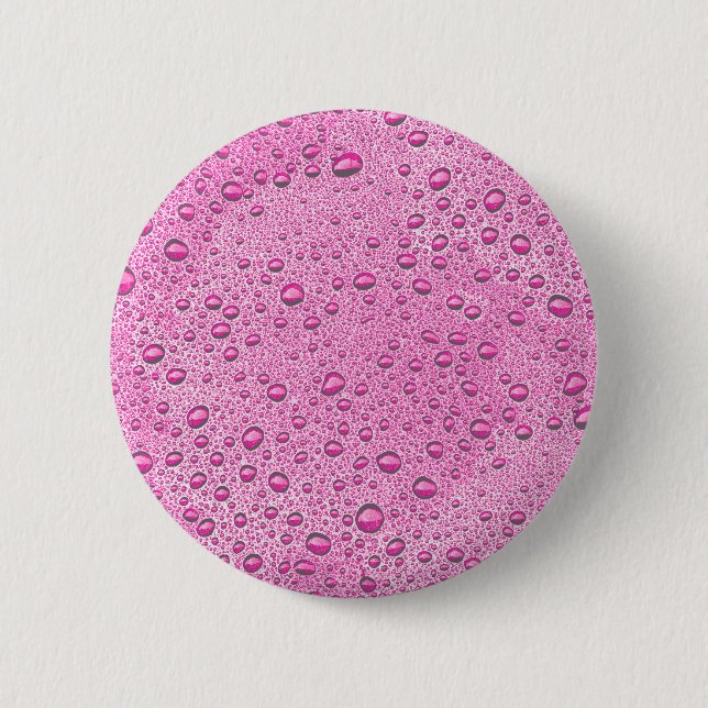 Hot pink water droplets 2 inch round button (Front)