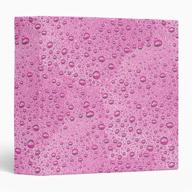 Hot pink water droplets binder (Front/Spine)