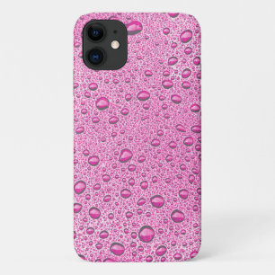 Hot pink water droplets iPhone 11 case