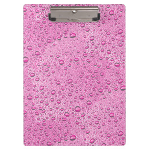 Hot pink water droplets clipboard