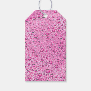 Hot pink water droplets gift tags