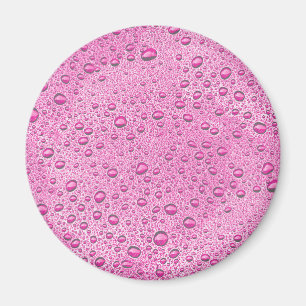 Hot pink water droplets magnet