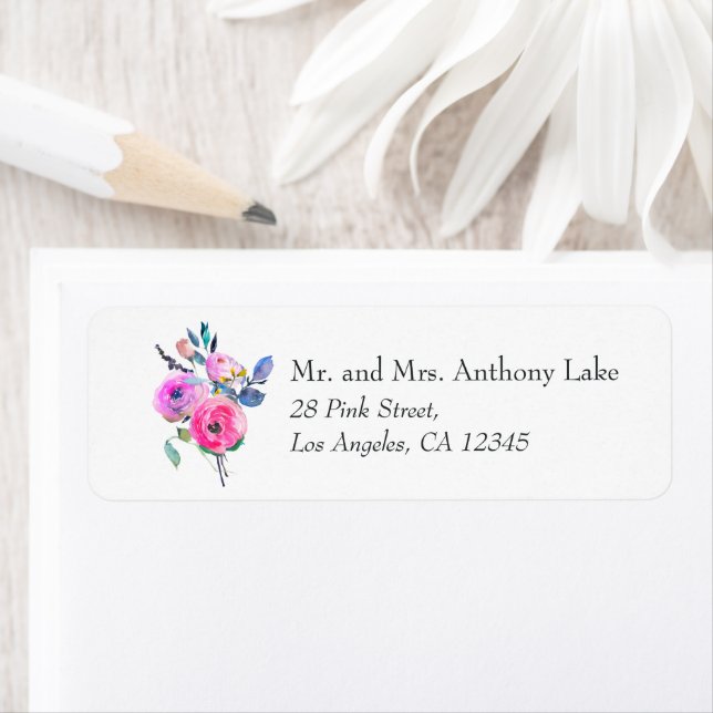 Hot-Pink Watercolor Floral (Insitu)