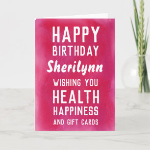 Hot Pink Watercolor Funny Birthday Card