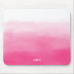 Hot Pink Watercolor Ombre Monogram Mousepad<br><div class="desc">Modern and stylish mousepad featuring hot pink ombre. This monogram mousepad is fully customizable.</div>