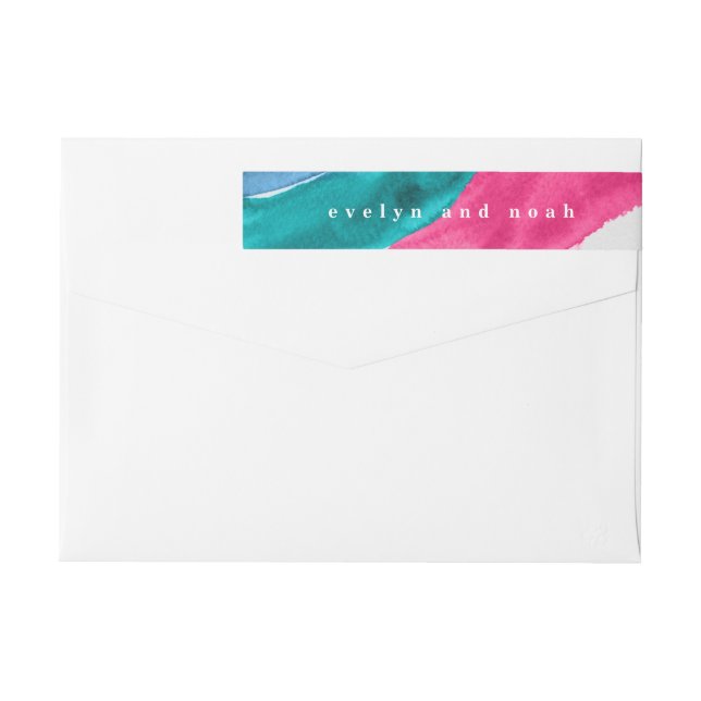 Hot Pink Watercolor Wrap Around Label (Back)