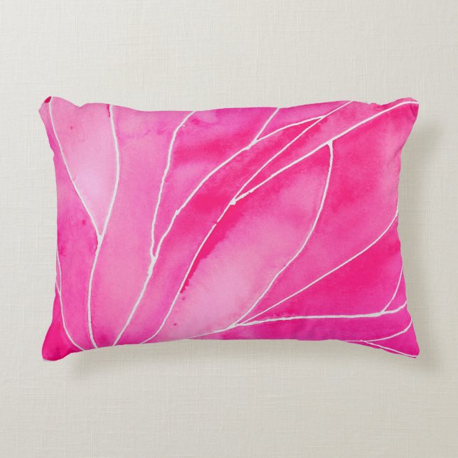 Hot Pink Watercolour Break Accent Pillow (Front)