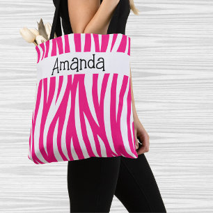 Hot Pink Wavy Animal Print Tote