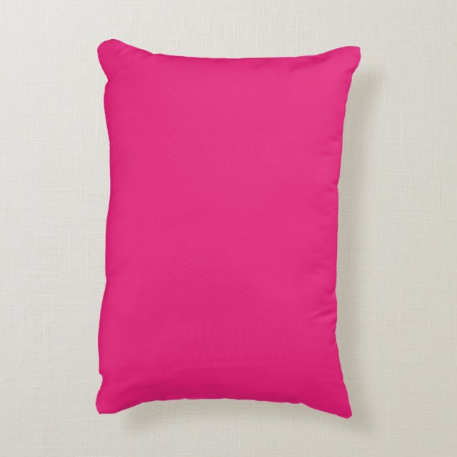 Hot Pink Wedding | Bold Solid Colour Invite Accent Pillow (Back(Vertical))