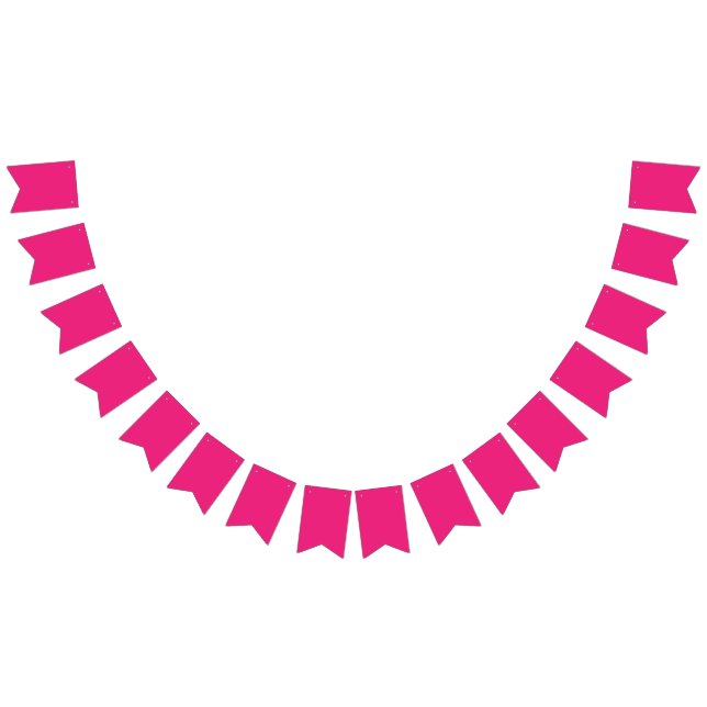 Hot Pink Wedding | Bold Solid Colour Invite Bunting Flags (All)