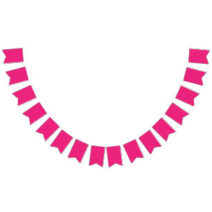Hot Pink Wedding Bold Solid Colour Invite Bunting Flags