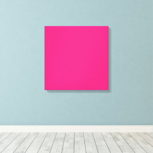 Hot Pink Wedding   Bold Solid Colour Invite Canvas Print