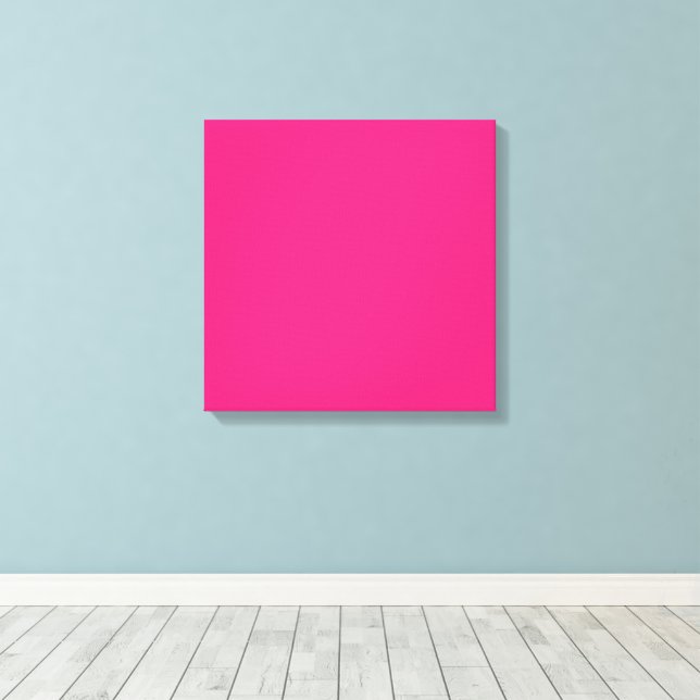 Hot Pink Wedding | Bold Solid Colour Invite Canvas Print (Insitu(Wood Floor))