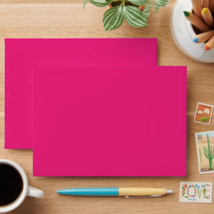 Hot Pink Wedding   Bold Solid Colour Invite Envelope