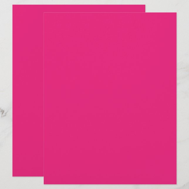 Hot Pink Wedding | Bold Solid Colour Invite Letterhead (Front/Back)