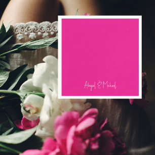  Hot Pink Wedding Cocktail Napkin