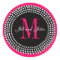 Hot Pink Wedding Custom Monogram & Names Label