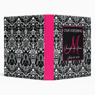 Hot Pink Wedding Photo Album Damask Monogram Binder