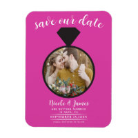 Hot Pink Wedding Ring Photo Save the Date
