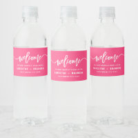 Hot Pink Welcome Lettering Custom Wedding