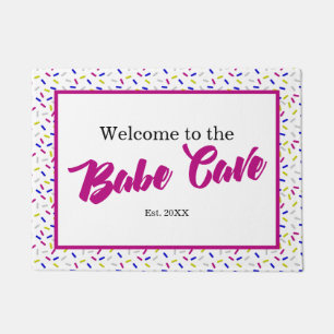 Hot Pink Welcome to the Babe Cave  Doormat