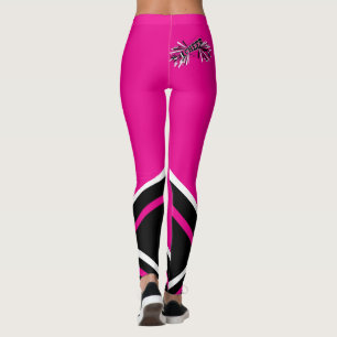 Hot Pink, White and Black Cheerleader Megaphone Leggings