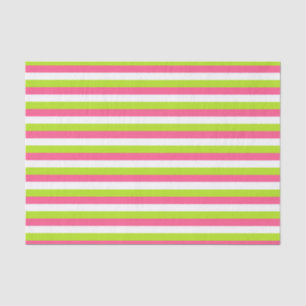 Hot Pink, White and Lime Green Stripes Tissue Paper