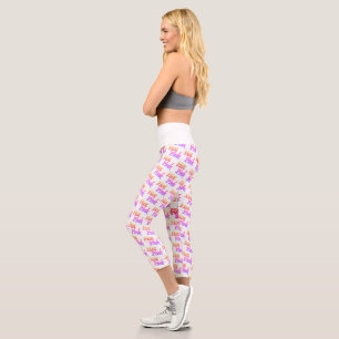 Hot Pink white capris pants