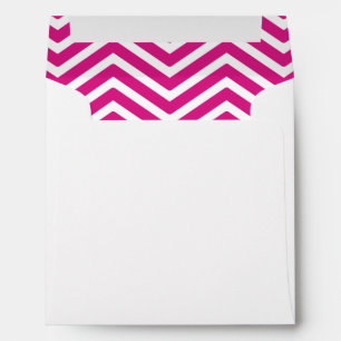 Hot Pink White Chevron Lined Envelope