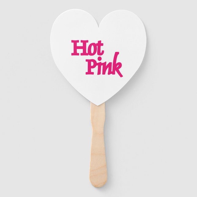 Hot Pink white heart hand fans (Front)