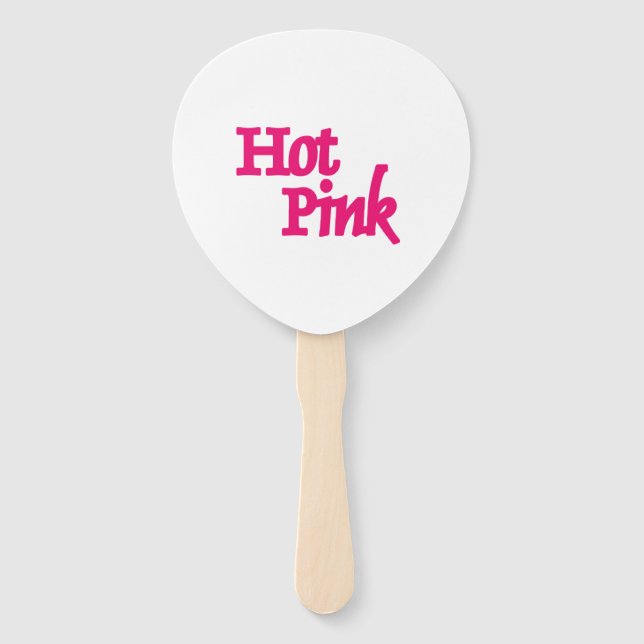 Hot Pink white paddle hand fans (Front)