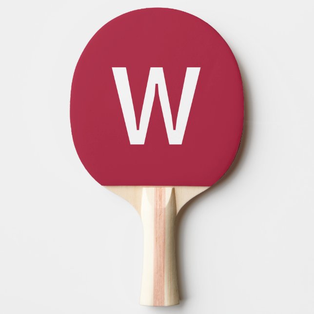 Hot pink & white Personalized Ping Pong Ball Paddle (Front)