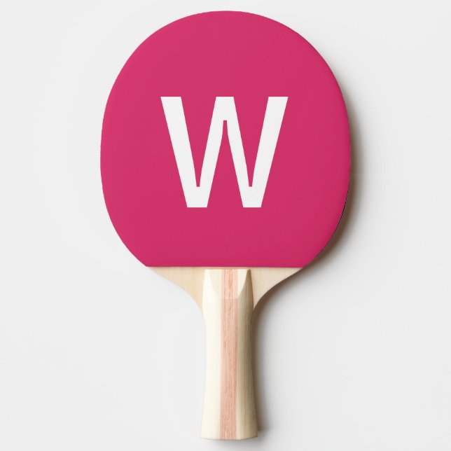 Hot pink & white Personalized Ping Pong Ball Paddle (Front)