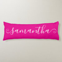 Hot Pink White Short Curly Swash Signature Name