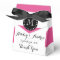 Hot Pink White Stripes Pattern, Black Monogram