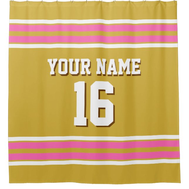 Hot Pink White Stripes Sports Jersey (Front)
