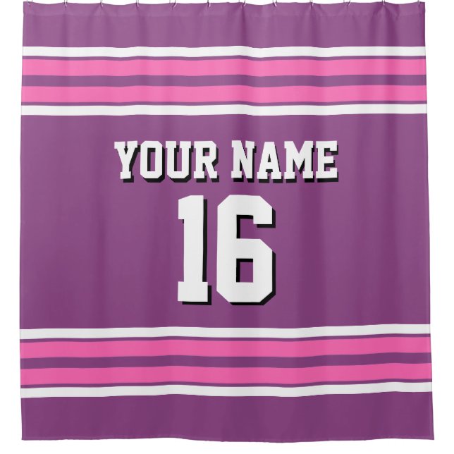 Hot Pink White Stripes Sports Jersey (Front)