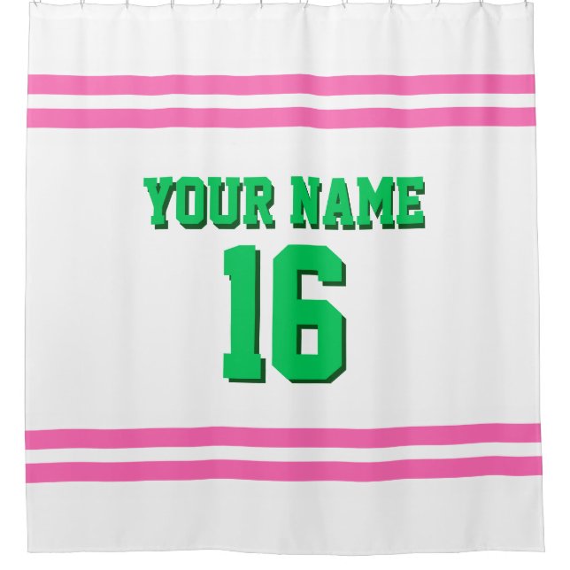 Hot Pink White Stripes Sports Jersey (Front)