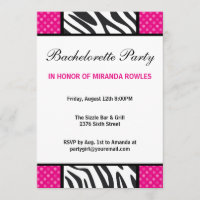 Hot Pink Wild Zebra Bachelorette Party