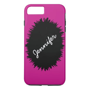Hot Pink with Black Splash, Custom Script Name Case-Mate iPhone Case