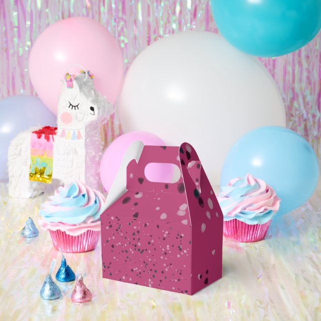 Hot Pink With Confetti Favor Box (Party)