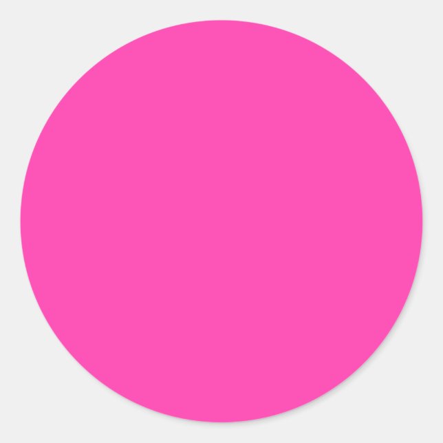 Hot Pink with Lime Green Border Classic Round Sticker (Front)