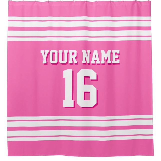 Hot Pink with White Stripes Sports Jersey (Front)