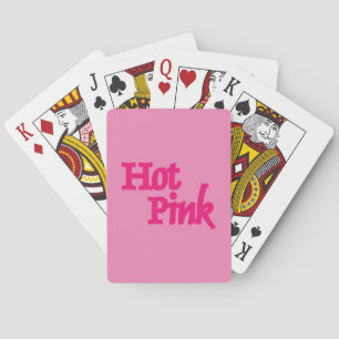 Hot Pink word pink Poker playing cards