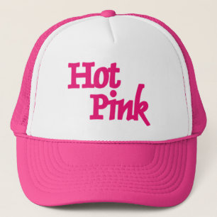 Hot Pink word pink trucker hat