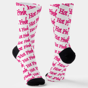 Hot Pink word white premium socks